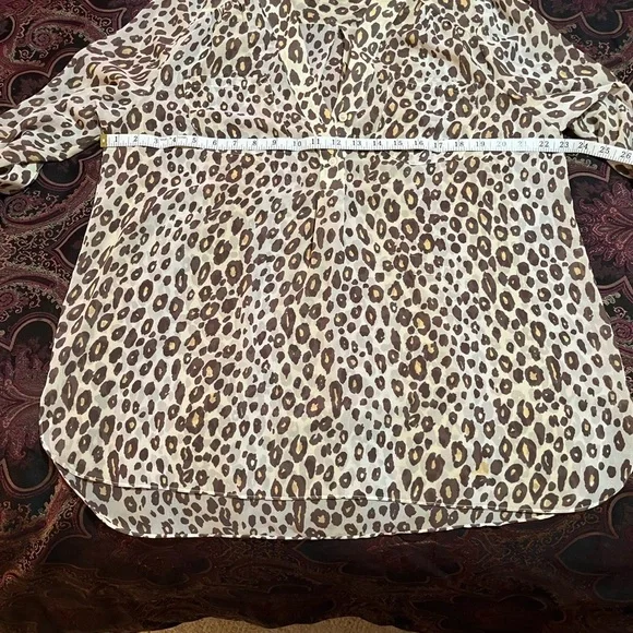 Moda cheetah print size large 100 percent polyester colors brown yellow cream. - Picture 5 of 12
